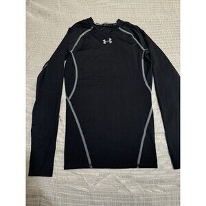 Boys X Armour Black Heat Gear Long Sleeve Shirt Size Small
